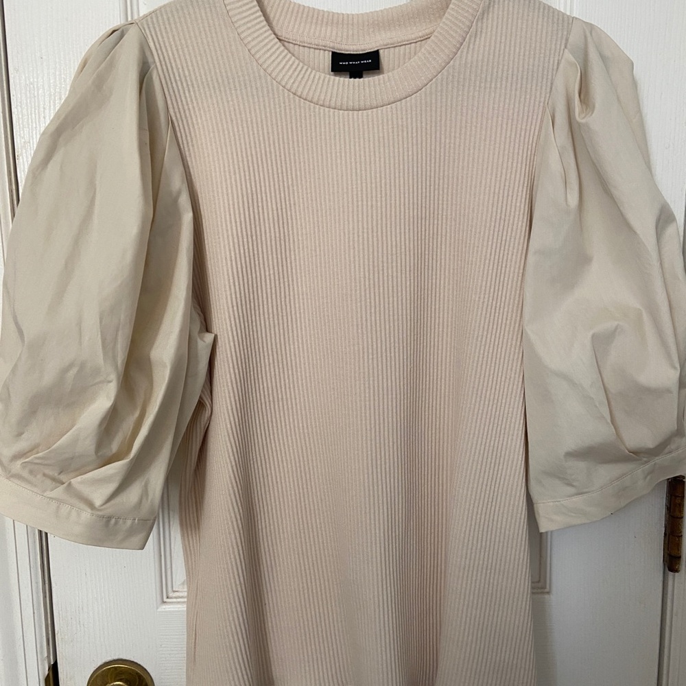 WHO WHAT WEAR Puff Sleeve Shirt